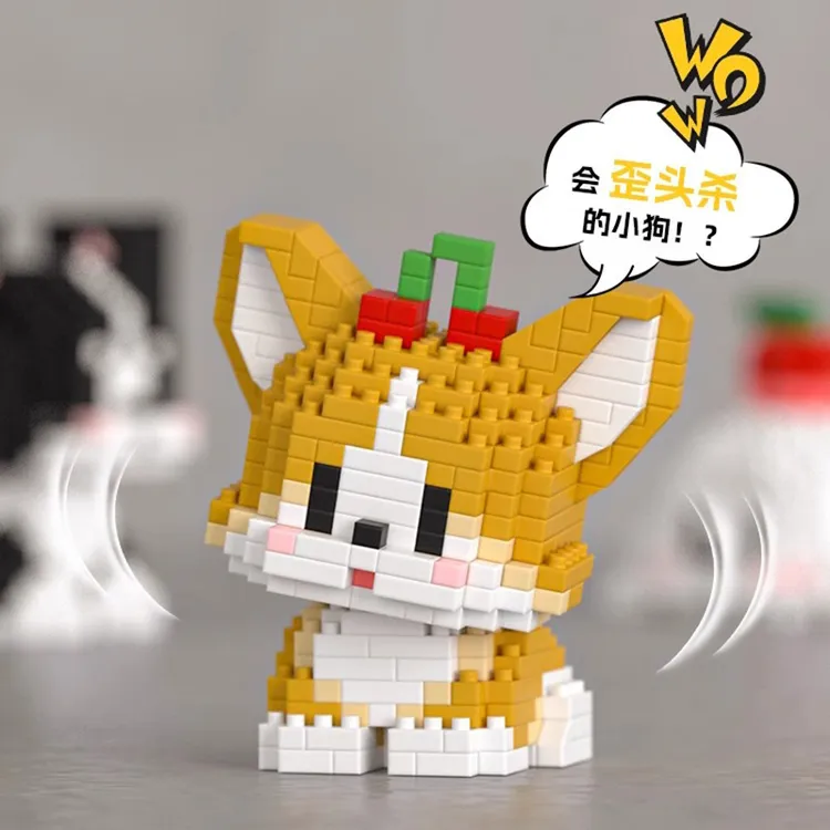 兼容积木哈基米萌宠小狗狗系列柴犬柯基拼装女孩玩具礼物