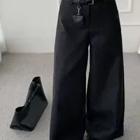 【刘噗噗】韩代tab 黑金简约牛仔西装裤瘦瘦裤