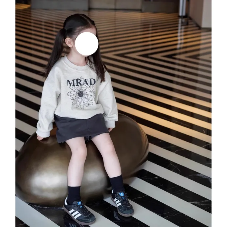 童装女童卫衣2025秋装新款洋气巨好看小雏菊灰色长袖t恤上衣