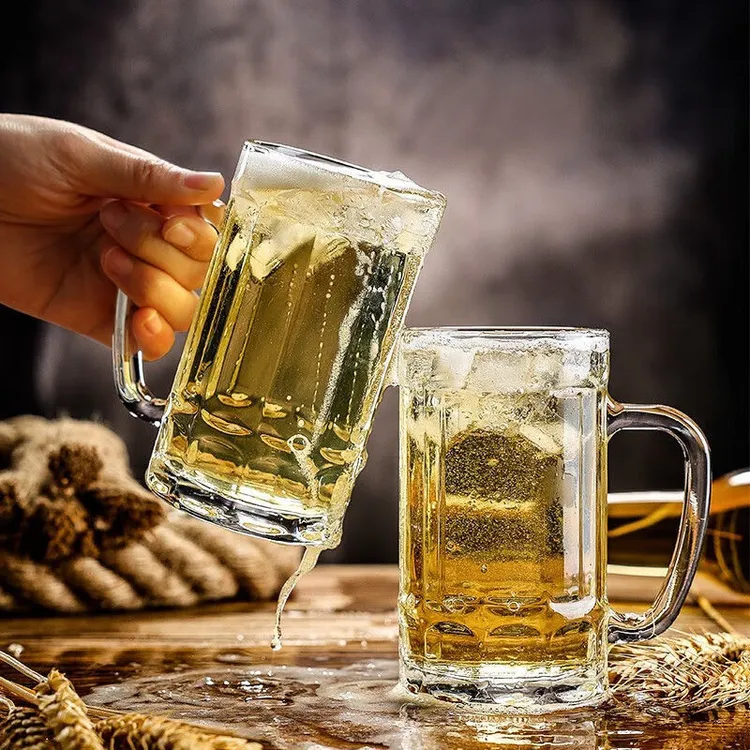 【上新4只】透明家用商用大容量饮料杯耐热啤酒杯茶杯茶水杯玻璃杯