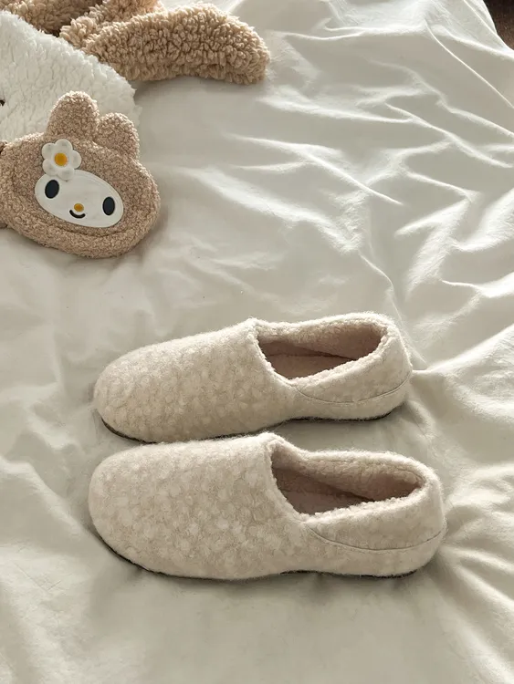 【万象撤柜】加绒勃肯玛丽珍毛毛鞋女2025秋冬季新款懒人一脚蹬棉鞋