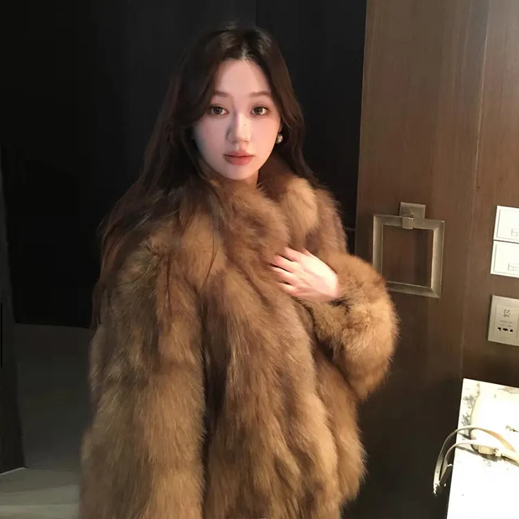 佳佳皮草“悉尼日落”新款狐狸毛皮草女冬季显瘦年轻短款毛毛外套