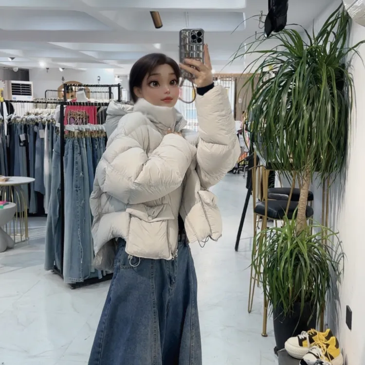 运动风常规短款可爱风立领百搭冬季女装外套