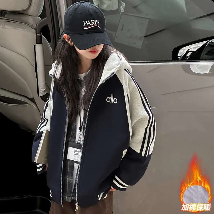 女童外套秋冬款2025新款洋气儿童冬季加厚卫衣夹棉棒球服大童上衣