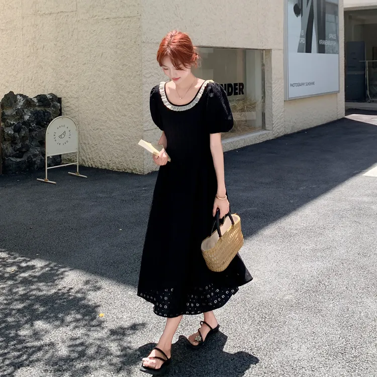 法式轻熟风连衣裙2025夏季新款复古轻奢高级感优雅气质收腰茶歇裙