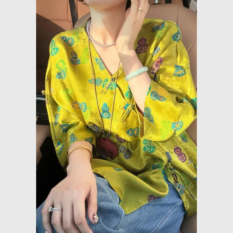 新中式国风女装知性风上衣2025早秋新款老钱风松弛感改良唐装衬衫