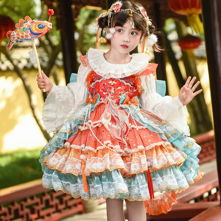 女童锦鲤公主裙Lolita新款儿童洛丽塔连衣裙可爱COS日常周岁礼服