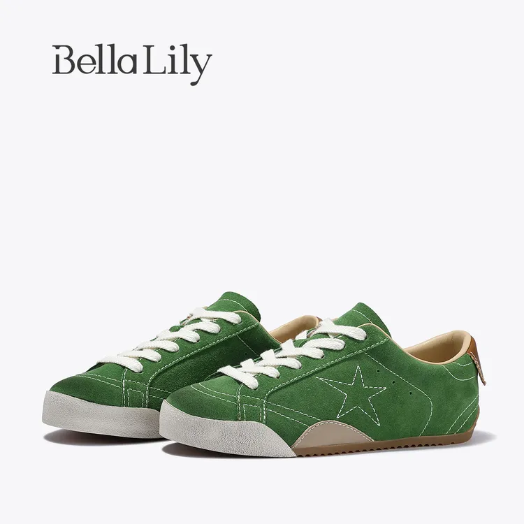 BellaLily2025夏季新款学院风百搭阿甘鞋女运动休闲鞋舒适平底鞋