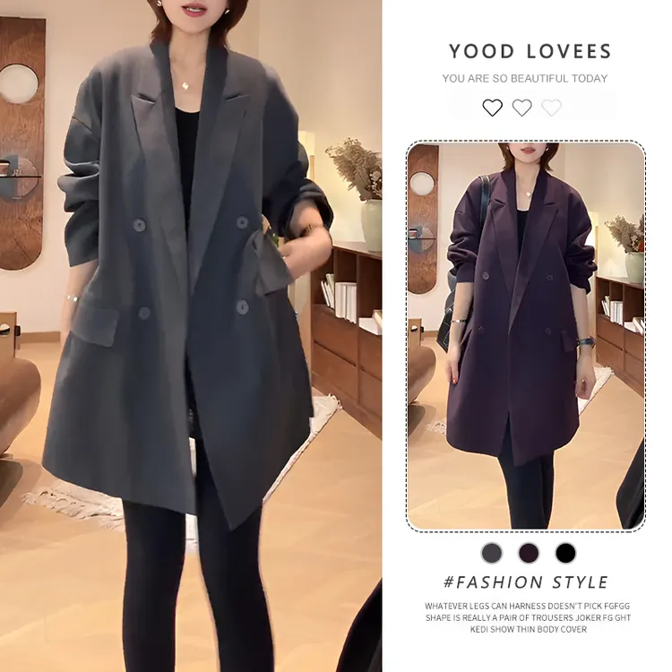 简约高级风侧拉链西装外套女2025春秋新款休闲设计感洋气西服上衣