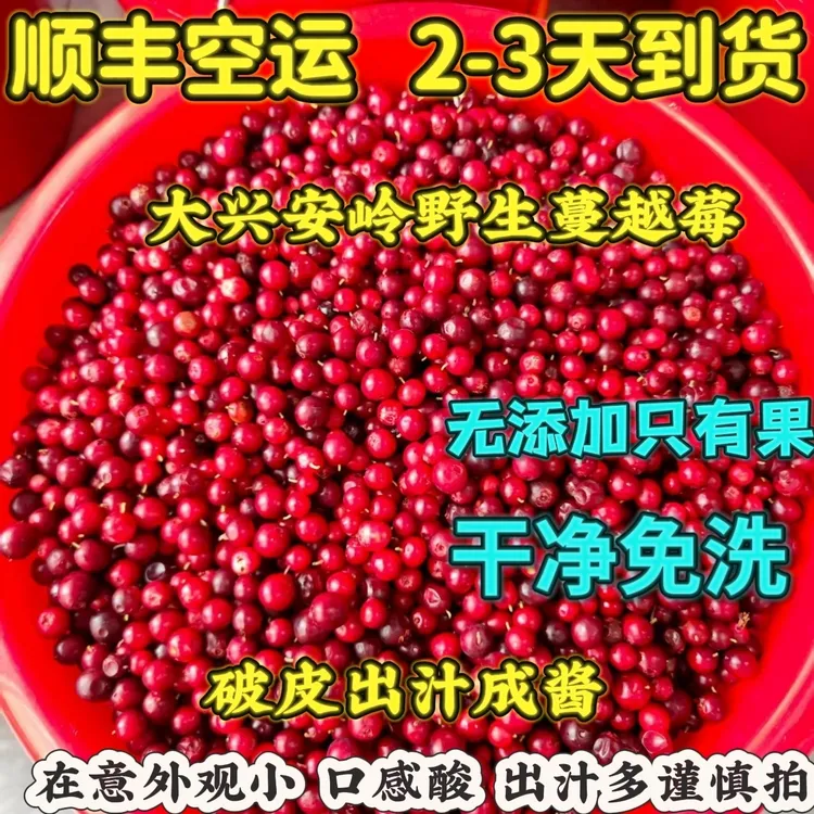 冻果野生批发蔓越莓鲜果顺丰空运大兴安岭原产地原味山丁子