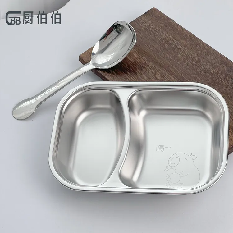 【今日送福禄大勺】卡皮福禄不锈钢餐盘加厚加深学生上班干饭盘