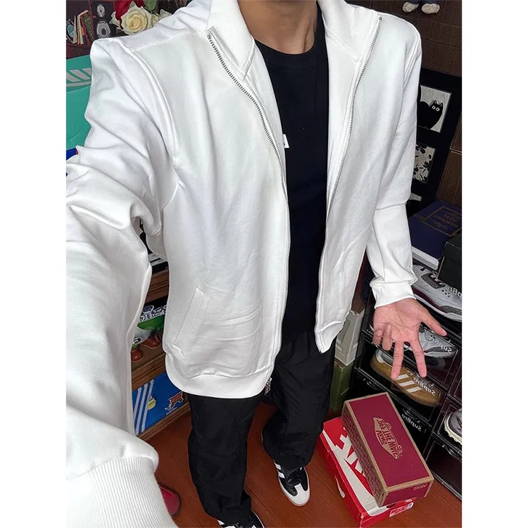 美式正肩短款夹克男款秋季痞帅高级感立领棒球服潮牌休闲开衫上衣