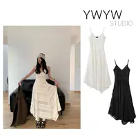 【YWYW25F/W】秋季气质拼接网织吊带连衣裙5533