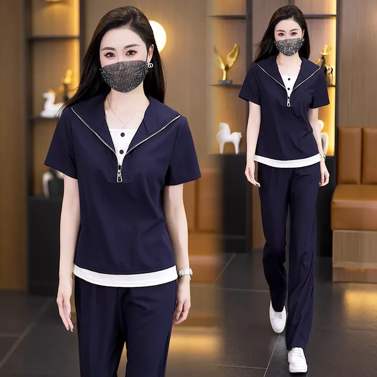 【女神新衣】休闲运动服套装女2025夏季新款短袖时尚休闲两件套潮