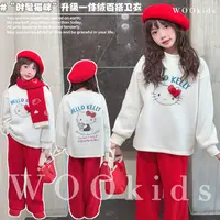 现货-WOOkids 2025冬季新品设计师蝴蝶结KT加绒卫衣 V52071903