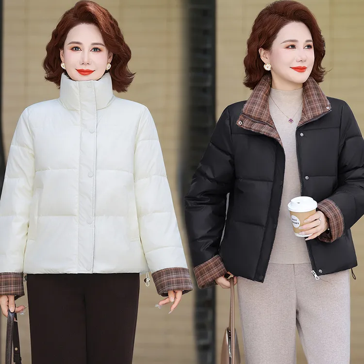 中年妈妈冬装棉袄外套2025新款中老年女装秋冬季洋气短款时尚棉服