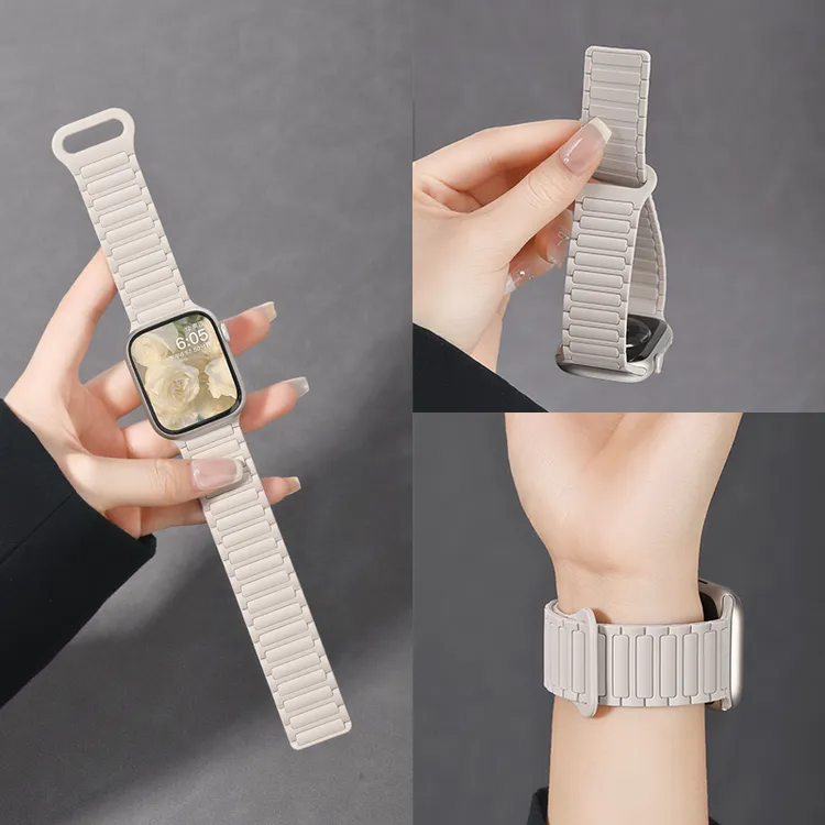 适用苹果S10手表iwatch11表带applewatch9/8硅胶磁吸男女款百搭se