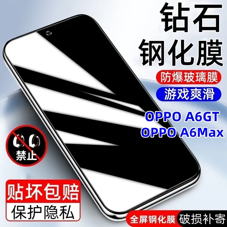 适用OPPOA6GT防偷窥钢化膜全屏高清A6Max防偷窥防爆摔5G手机贴膜