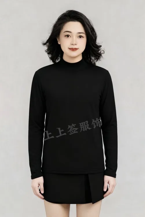 新款德绒长袖男士纯色简约打底衫圆领秋冬季宽松时尚百搭