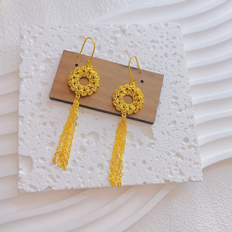 铜合金亚克力耳饰 货号3014时尚款气质耳吊百搭素款复古耳环长款