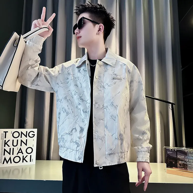 男士外套春秋季2025新款潮牌男装外衣高级感痞帅百搭休闲时尚夹克