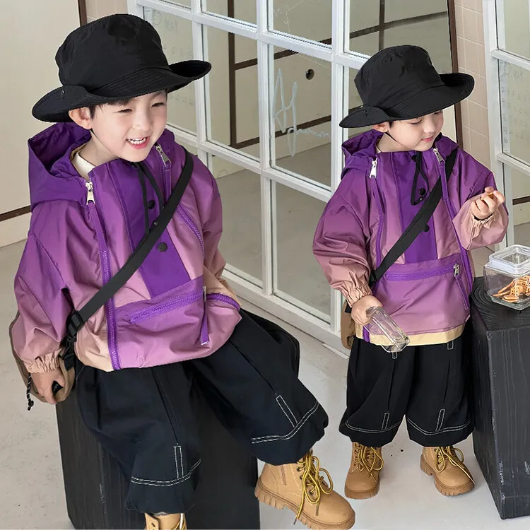 中大童休闲男童冲锋衣春秋款224新款秋装加厚二合一可拆卸防风