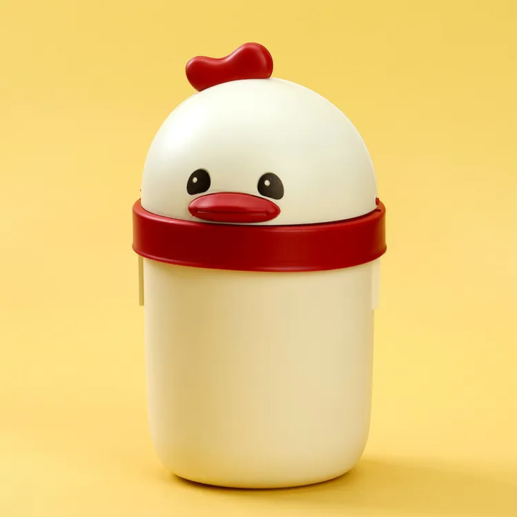 触摸盖子款防漏可爱卡通款桌面垃圾桶