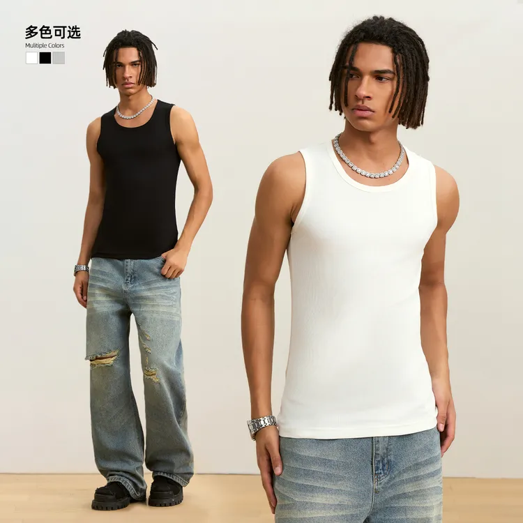 STK SmallTownKid 凉感空调小背心纯色工字背心潮牌美式宽松无袖T