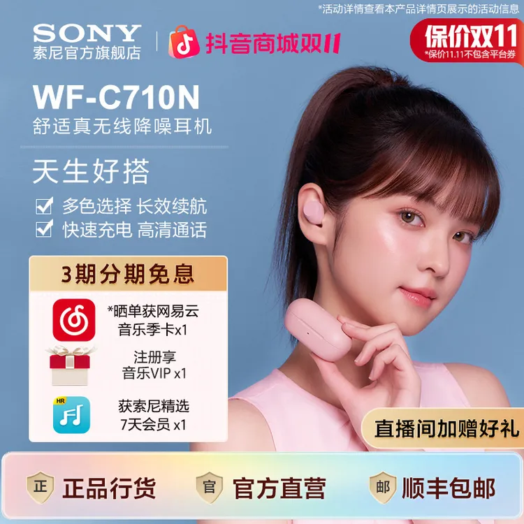 Sony/索尼WF-C710N 休闲舒适真无线降噪耳机