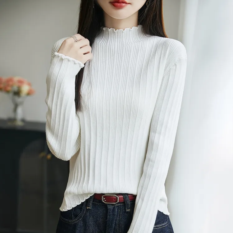 哥弟阿玛施正品新款秋季高端时尚百搭女士套头舒适打底衫毛针织衫