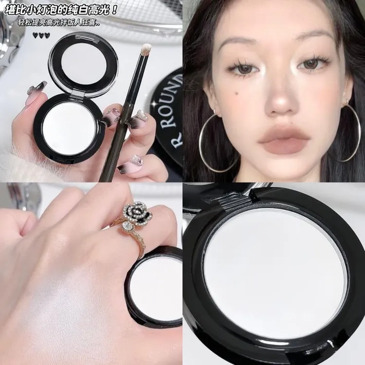 神器美颜面中提亮泪沟凹陷哑光纯白色高光修容画截断单色眼影学生