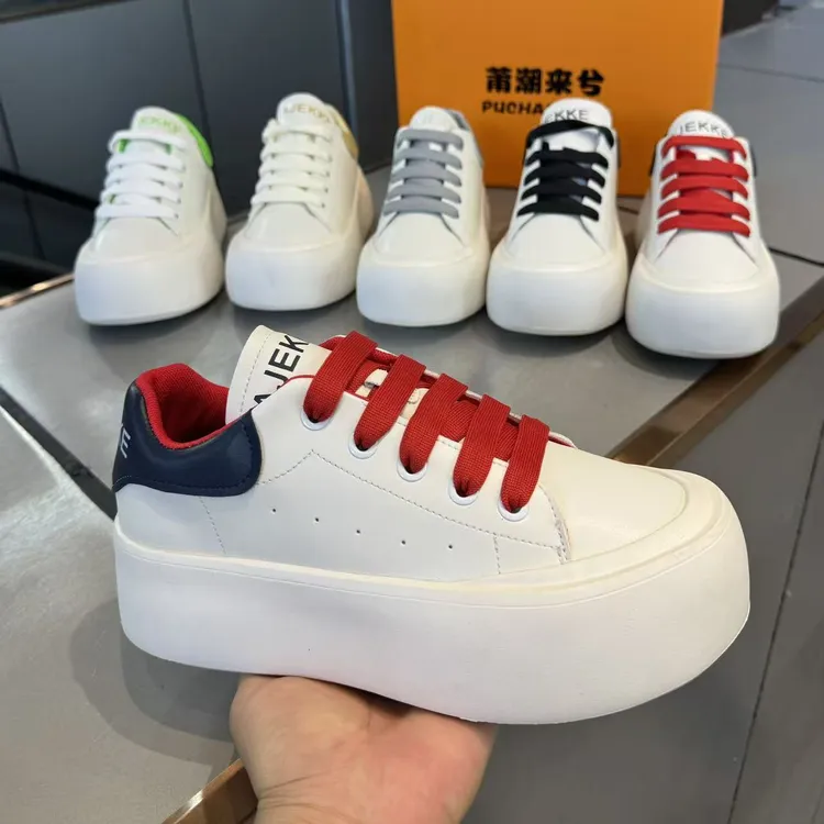 休闲男鞋AJ1875厚底时尚增高休闲鞋系带拼色潮流经典潮男板鞋