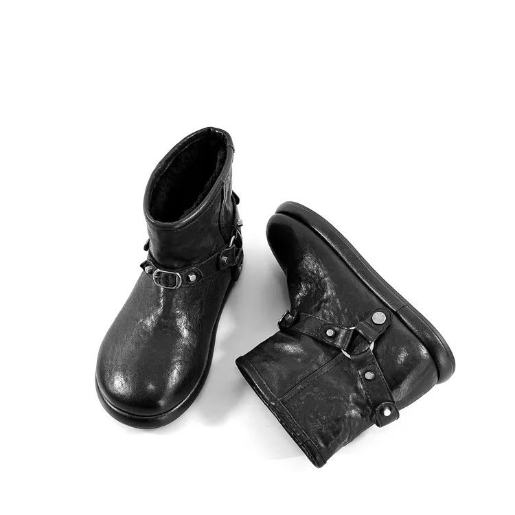 时尚马皮雪地靴女2025新款冬季真皮防水羊毛棉鞋皮毛一体雪地棉