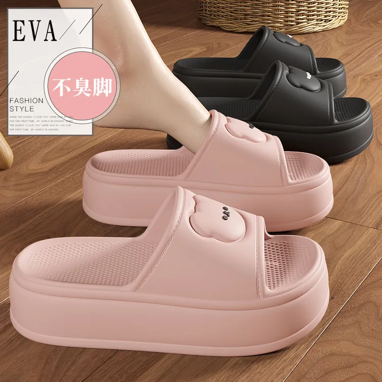 小个子增高厚底拖鞋女夏季网红时尚软底防滑踩屎感透气凉拖女外穿