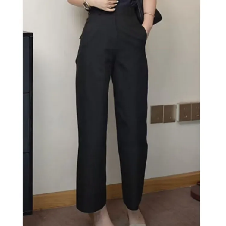 薄款气质直筒裤2025夏季新款高腰休闲简约宽松百搭九分裤女