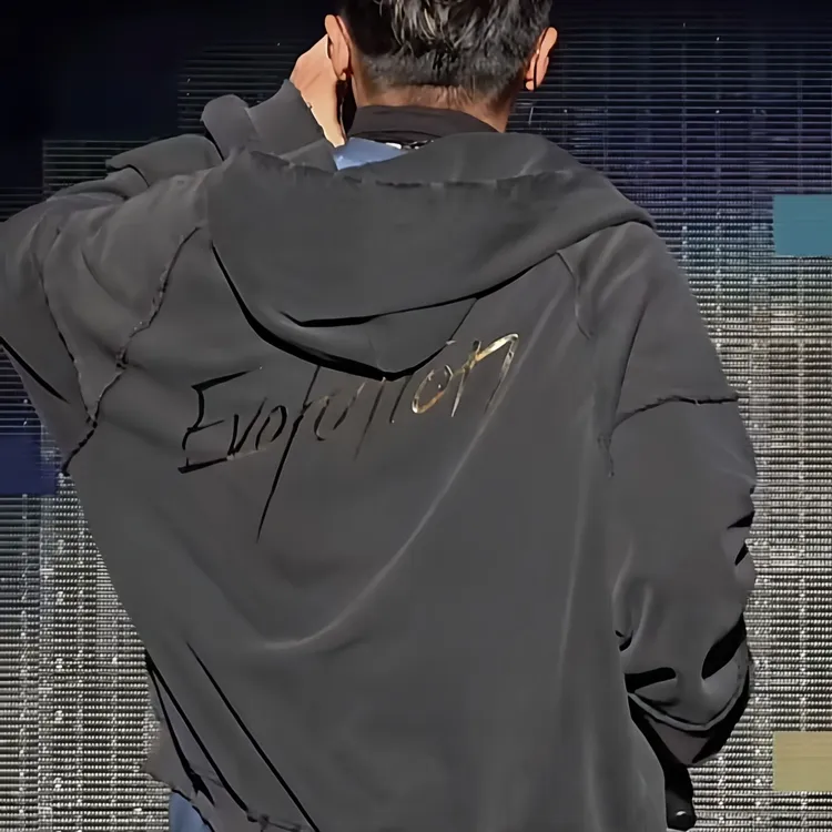 苏州连帽卫衣Evolution谢霆锋2025收官纯棉水洗做旧结构反向拼接