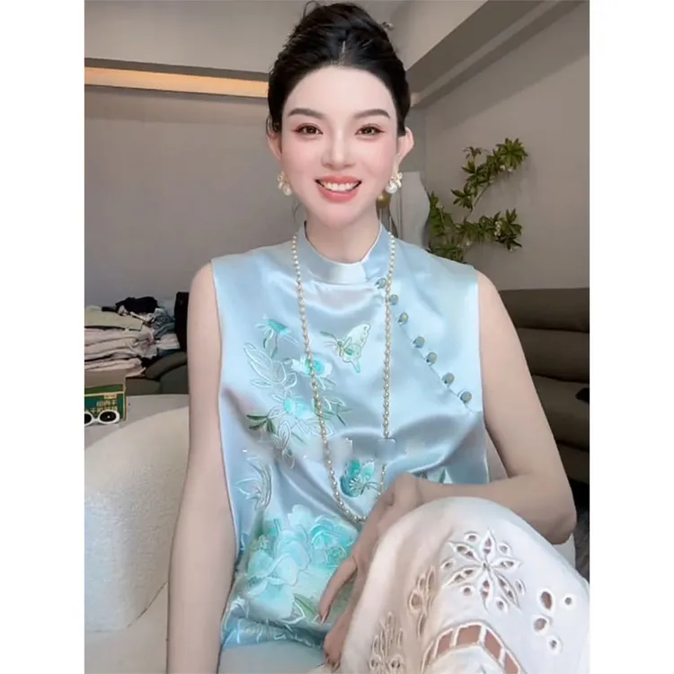 新中式国风轻奢高级感法式气质女装2025夏季新款独特漂亮唐装上衣