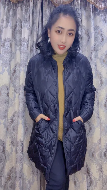 秋冬轻薄棉服棒球服女保暖棉衣外套时尚中长款