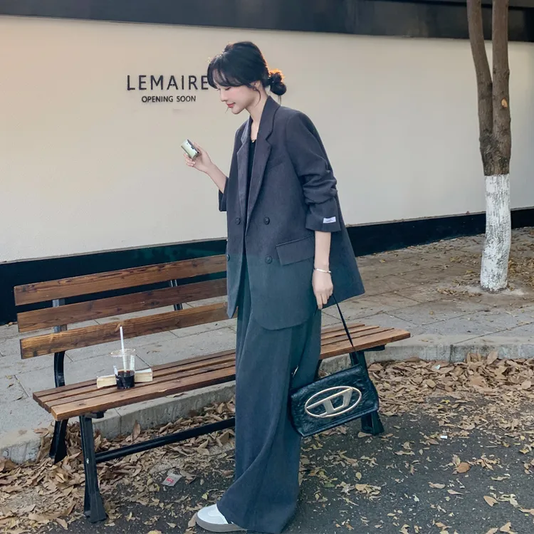 高级感西装套装裤女2025早春新款韩系穿搭通勤风显瘦百搭两件套潮