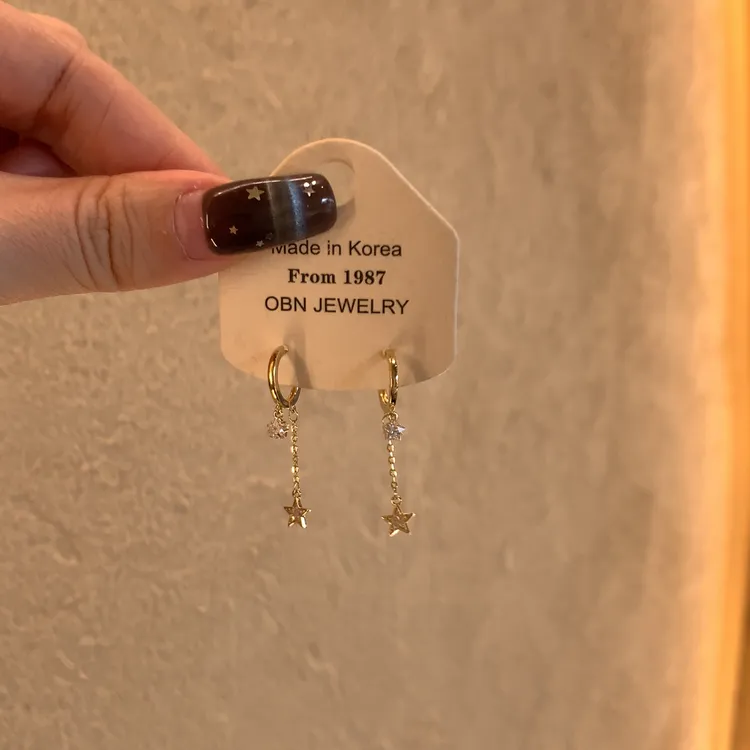 合金锆石耳饰 气质高级感耳环2025新款耳圈小众设计耳钉流苏耳扣