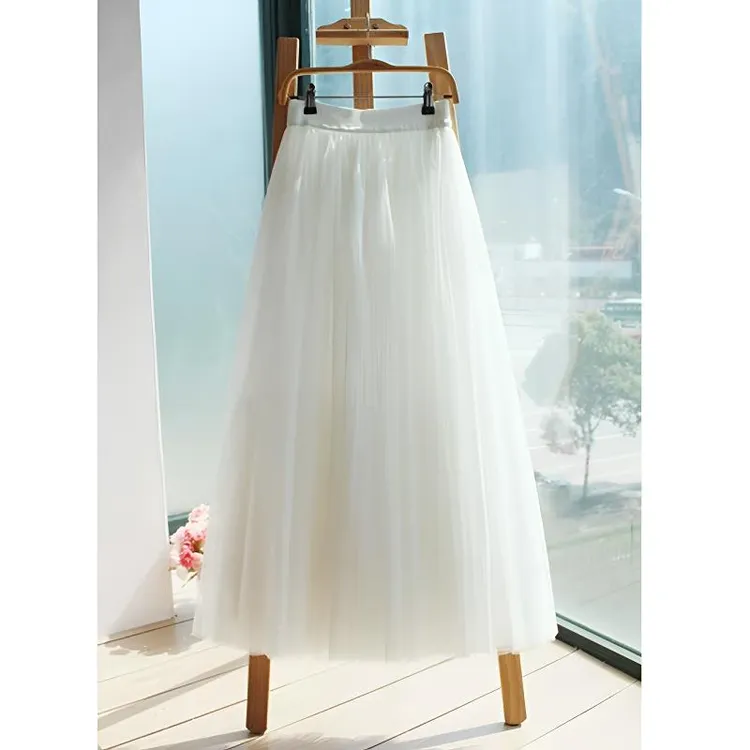 半身裙广场舞长裙跳舞大摆裙720度新疆舞网纱裙秋冬纱裙半身裙