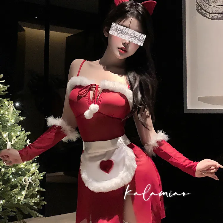 咔啦喵~「小猫奶糕」圣诞纯欲女仆制服围裙猫咪连衣裙