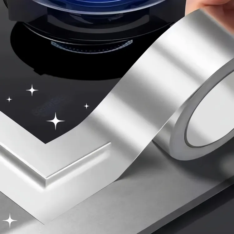 厨房加厚铝箔胶带耐高温水槽防水贴灶台洗手池封边自粘防油胶贴条