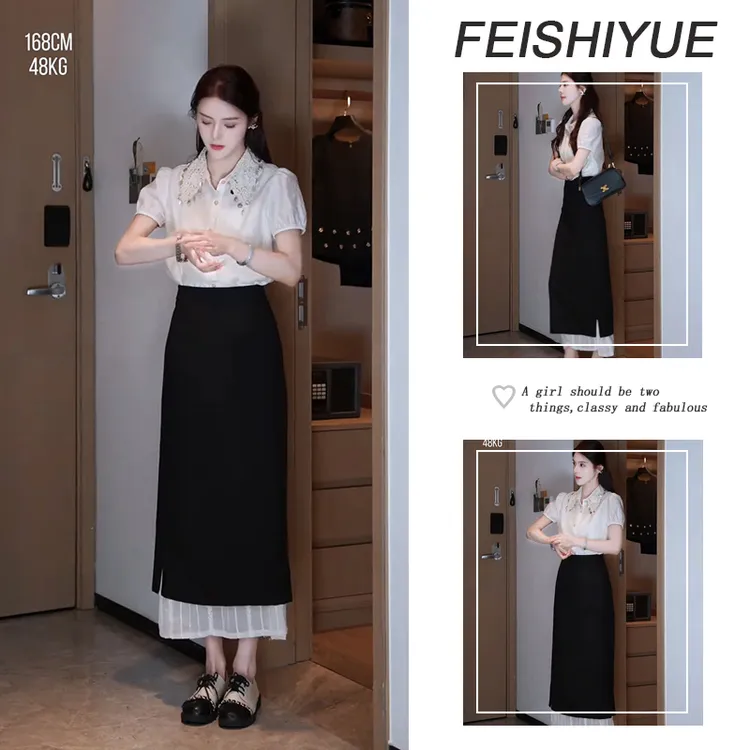 超火夏季穿搭新款套装女2025设计感洋气衬衫上衣气质半身裙两件套