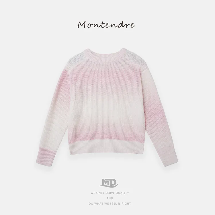 【Montendre】秋冬新款 时尚高级渐变色设计氛围感简约百搭套头毛衣