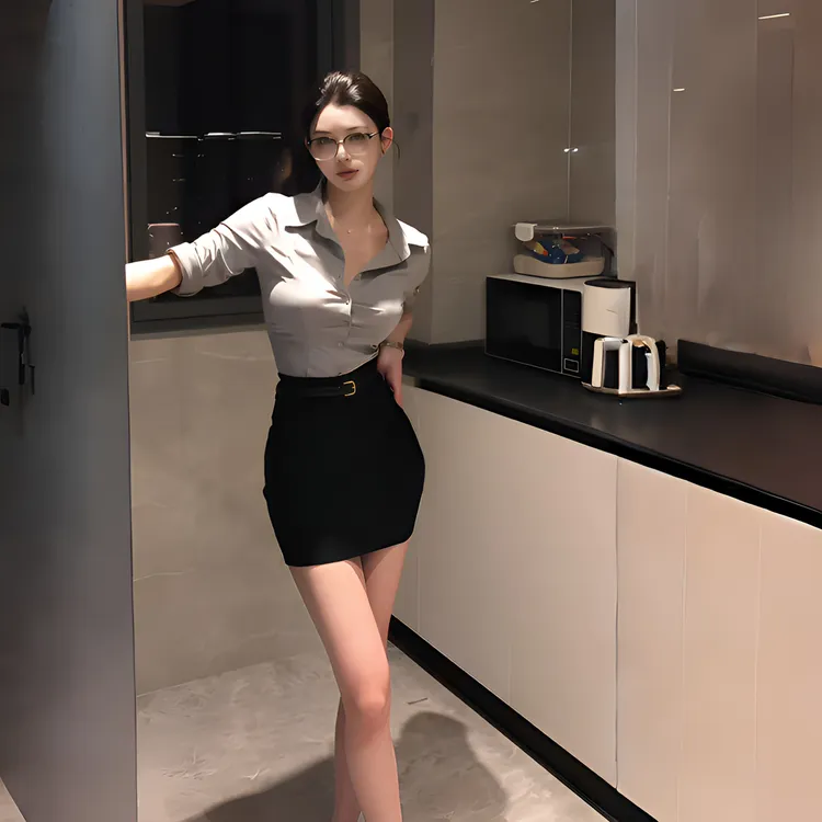 气质御姐高级感两件套修身弹力衬衫上衣纯欲高腰包臀短裙性感套装