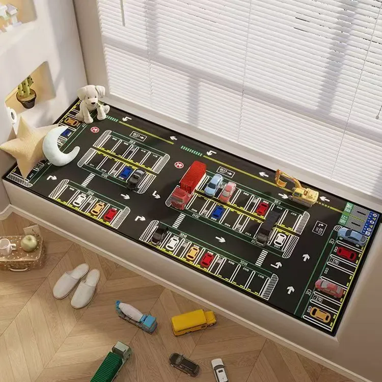 窗台飘窗垫玩具车停车场垫儿童房阳台亲子互动游戏垫可裁剪可机洗