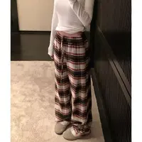 徐秋阳  方块格子裤 秋季新款百搭时尚休闲显瘦休闲裤13307