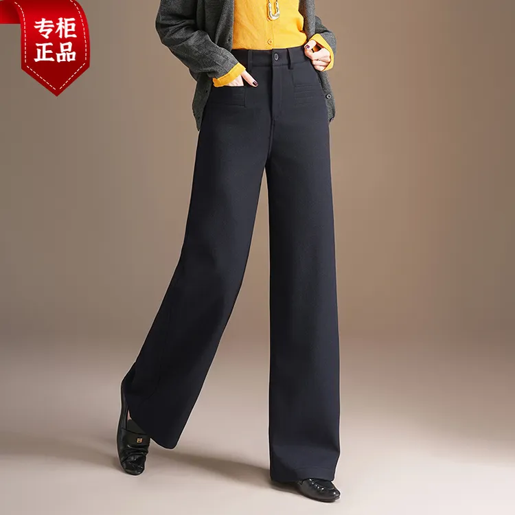 哥弟秋冬新款西装阔腿裤女2025秋冬新款宽松垂感休闲妈妈直筒长裤