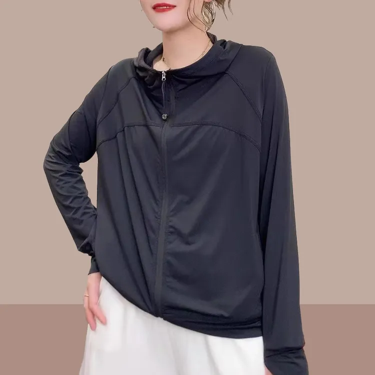 户外通勤防晒衣女士2025夏季薄款百搭透气骑车冰丝防晒服连帽外套